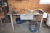 Work bench, 150x80 cm + drawer + content + assortment rack
