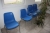 3 canteen tables + approx. 25 canteen chairs, blue + 2 x whiteboards