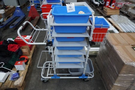 Cleaning trolley on wheels