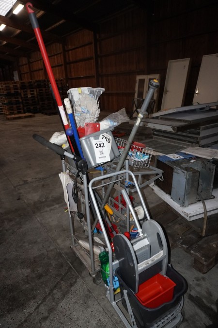 Cleaning trolley + mop press + miscellaneous