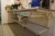 Stainless steel table with 2 sinks and 2 drawers