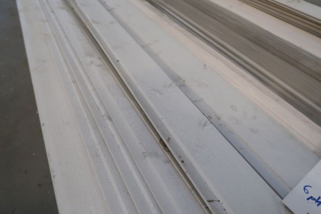 184 Meter Verkleidungsbretter, weiß lackiert, Dicke 15 mm, Deckelbreite 11 cm, Länge 450 cm, mit Endnut