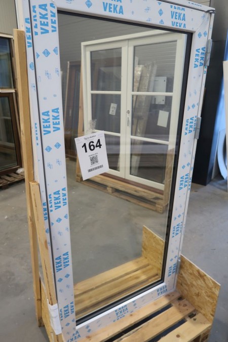 Patio door, plastic, right out, W95xH189 cm, frame width 11.5 cm