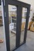 Double patio door, wood / aluminum, left out, gray / white, W115xH199 cm, frame width 12.5 cm. Key not included