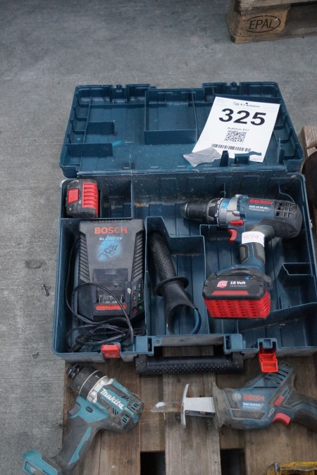Bosch drill, model: GSR 18 VE-2LI + 2 power tools