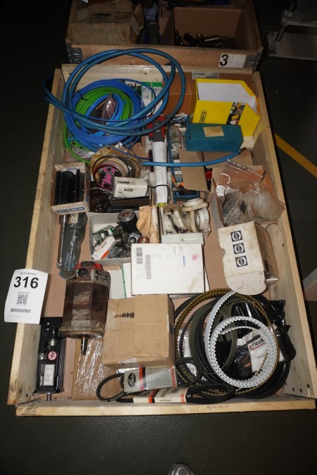 Pallet containing various spare parts.