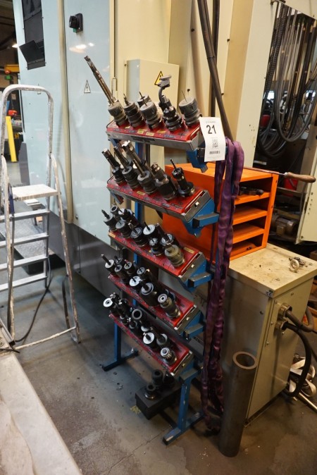 Tool holder stand with contents