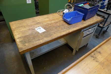 File bench in wood incl. Drawer section