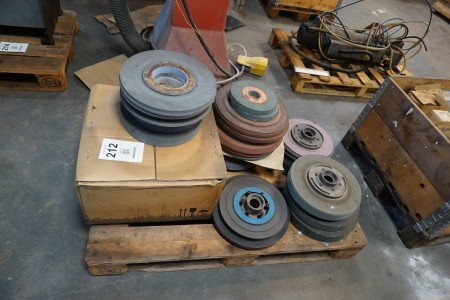 Large batch of round grindstone on pallet