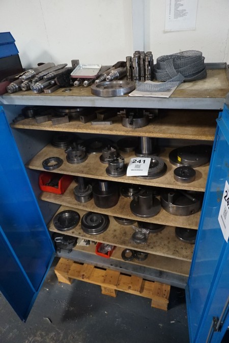 Various 3 claws, flanges etc. in closet.