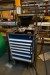 Tool cabinet on wheels containing various tools for lure machine, Brand: Blika