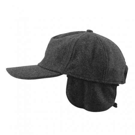 25 pcs. melton caps with flap, color: Gray