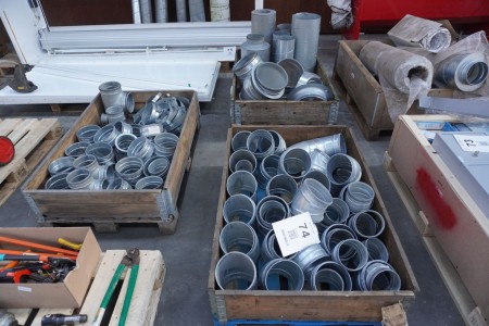 3 pallets with ventilation pipes and fittings