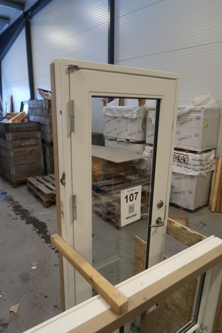 Front door, left out, W70xH190 cm, frame width 11.5 cm, white / white