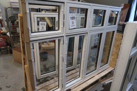 Fenster, Holz / Aluminium, B221xH161 cm, Rahmenbreite 13 cm, weiß / weiß. Verletzungen haben siehe Foto