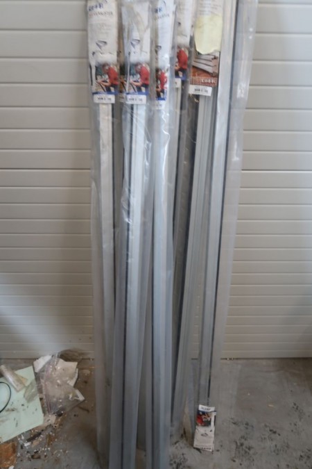 10 pcs. aluminum base glass strip, silver, GL30, length 150 cm.