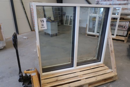 2 Stk. Fenster, Holz / Alu