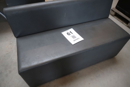 1 stk. lille læder sofa, Johanson, B120xD50xH45/73 cm, grå