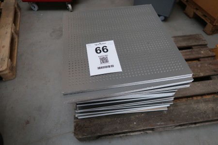 40 Stk. Putzdecken, 600x600x9 mm, mit Löchern, grau / silber