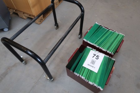 Vogn med løse kasser til hængemapper, 47x78xH58 cm. Kasser39x33xH24 cm, uden bund