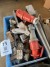 Various electric spare parts in pallet