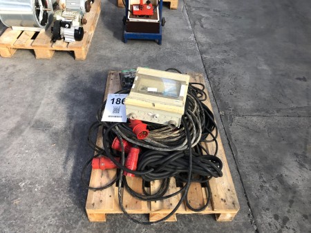Lot of power cables + 2 pcs. switchboard