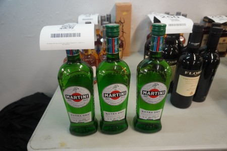 3 bottles of Martini Extra Dry