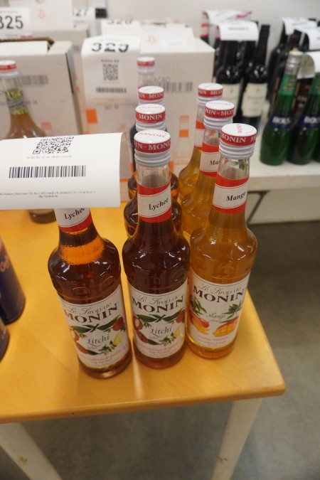 7 bottles of Monin 'syrup