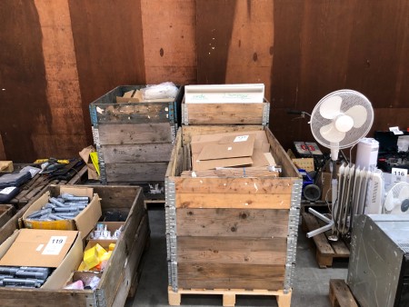 3 pallets with cardboard boxes, various office items, letters of letter etc.