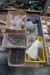 4 pallets with various electrical parts, fittings, screws etc.
