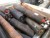 Lot of hydraulic cylinder + box with various wheels for table