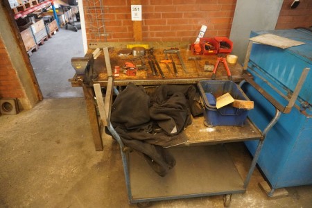 File bench with vice + trolley