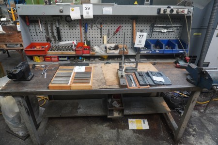 File bench with vise, tool setter and workshop board.