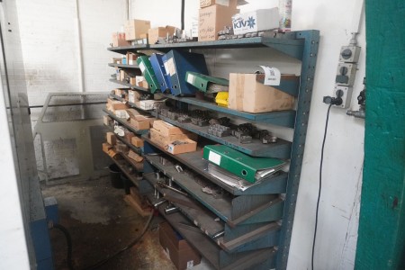 Content in 2 sections of steel shelving of various clamping tools etc.
