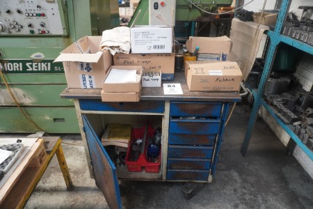 Tool trolley with contents of various plate holders & plates etc.