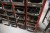 Steel shelf with content in 146 pcs. steel boxes of various stocks