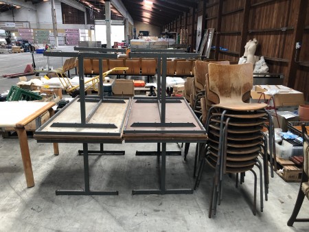 4 pieces. wooden tables + 25 chairs