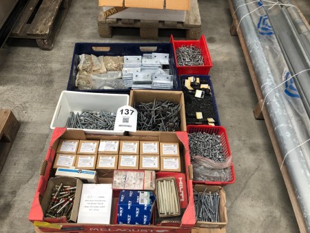 Large lot of mixed nails and screws