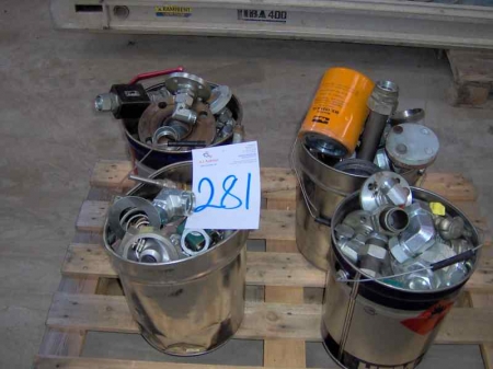 4 buckets with various fittings