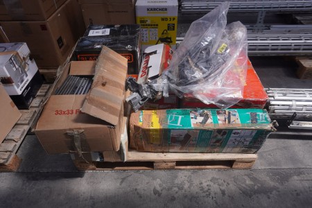 Lawn mower, vacuum cleaner, bench grinder & chainsaw etc.