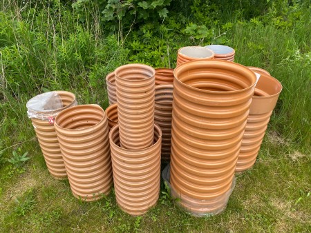 Large batch of sewer pipes