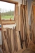 3 pallets hardwood + various wood along the wall