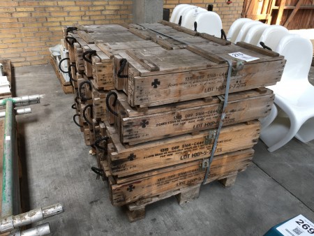 16 pcs. wooden ammunition boxes