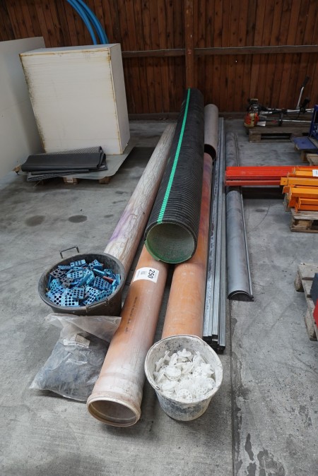 Gutters + PVC pipes + wedges + pipes etc.