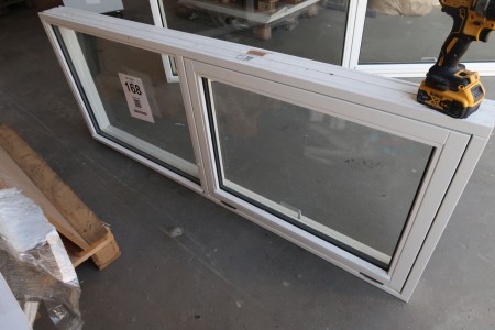 Wooden window, W177xH70 cm, hug width 11.5 cm, white / white