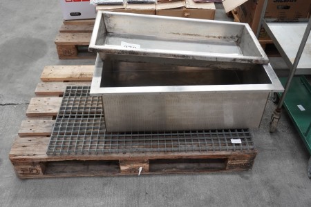2 pcs. stainless steel tub + elephant grate