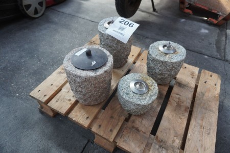 4 pieces. oil lamps in stone