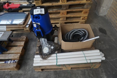 Central vacuum cleaner + batch of PVC pipes