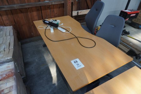El-/sænkebord + 2 stk. kontorstole