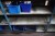 4 compartments steel shelf with content